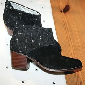 Toms Leila Dot Booties Wool & Suede sz. 8